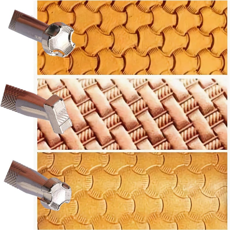 PANSHIYON Leather Stamps,3 Pack Professional Leather Stamping Tools for Craft Working - Image 1